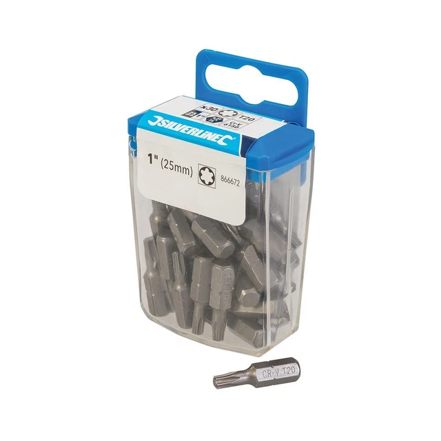Silverline T20 T20 Cr-V 6150 Screwdriver Bits 30pk 866672