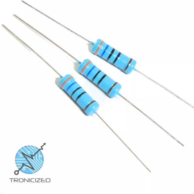 RESISTOR 3W 5% Metal Oxide Film Resistors ~ Choice of 126 Values ~ Pack of Two