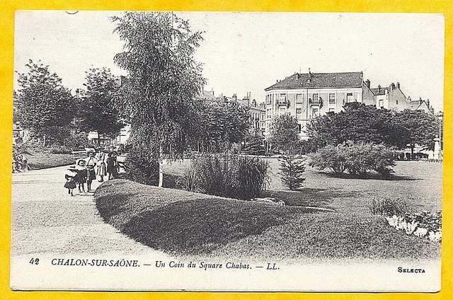 CARTE POSTALE ANCIENNE chalon sur saone square chabas