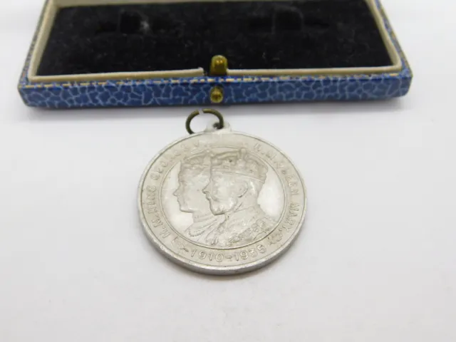 King George V & Queen Mary Silver Jubilee Medal Antique 1935 Royal