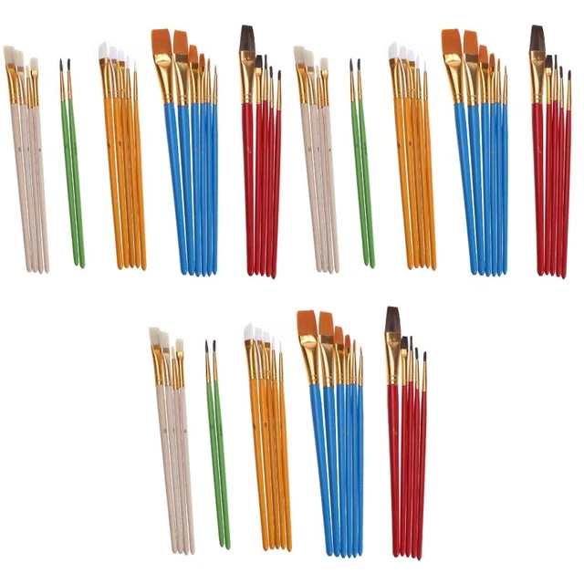 75 piezas Juego de pinceles Decorar Diferentes Tipos De Pinceles Niños Pintar Pinceles