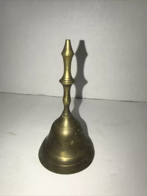 Vintage Solid Brass Bell 4.75”H, Very Old I Have Not Polished/Cleaned