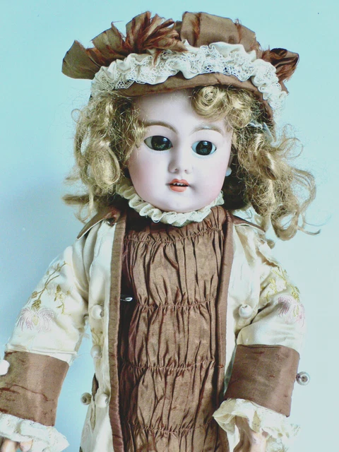 Poupée Ancienne Allemande Tête Biscuit Marquée DEP - T7 - 50 Cm