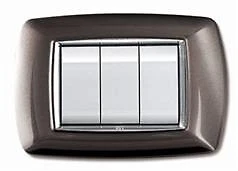 Placca Life 3 Posti Alluminionotte ( ELETTROCANALI cod. ECL2983AN )
