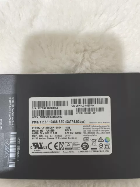 Samsung PM871 128GB 2.5"  SATA Internal Laptop Solid State Drive SSD