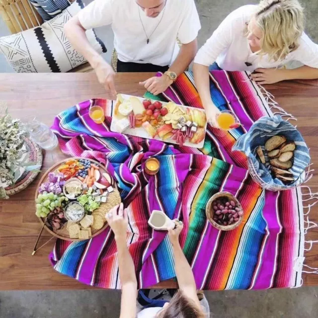 Manta Mexicana Sarape Serape Chal Capa Alfombra Arco Iris Yoga Picnic Campamento Bufanda