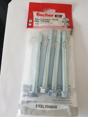 4 X Fischer Manche Ancre FSA M12/75 12 x 129 mm art Nº 530775 