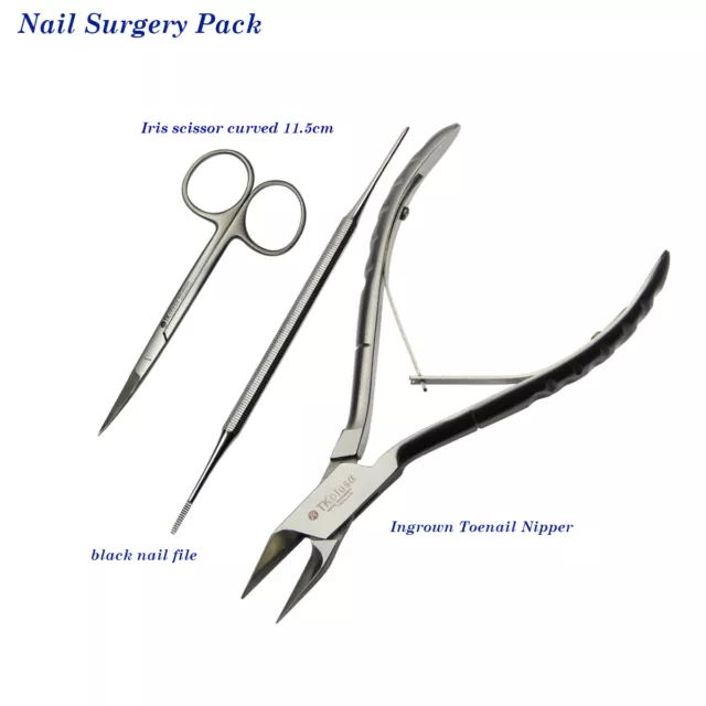 Podiatry Nail Surgery Pack Ingrown Toe Nail Nipper Iris Scissors chiropodist New
