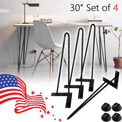 30" Metal Hairpin Table Leg Coffee Dining Bench Desk Solid Heavy Duty Furniture