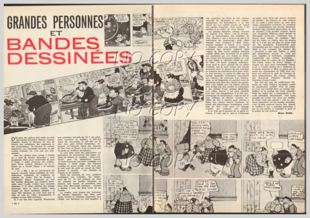 1964 DOCUMENT GRANDES PERSONNES et BANDES DESSINéES PIM PAM POUM    2 pages