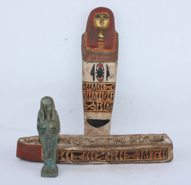 RARO ANTIGUO EGIPCIO ANTIGUO Reina Ushabti Ataúd Madera Tumba Estatua (EGYCOM)