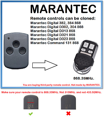 Marantec Digital 302,304,313,321,323 Télécommande de Remplacement Compatible avec Marantec Command 131 Clone 