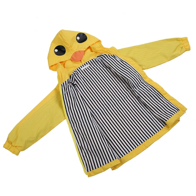 New Summer Baby Boy Girl Duck Waterproof Cute Cartoon Hoodie Zipper Coat Outfit(