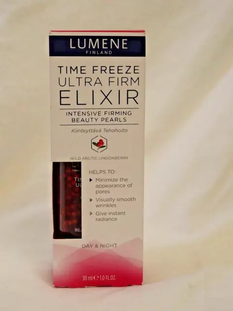 NIB Lumene Time Freeze Ultra Firm Elixir Intensive Firming Beauty Pearls 1 fl oz