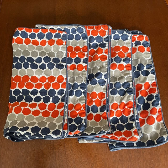 Lot 5 IKEA Flong Throw Pillow Covers Blue Orange Gray Geometric 20 x 20 Square