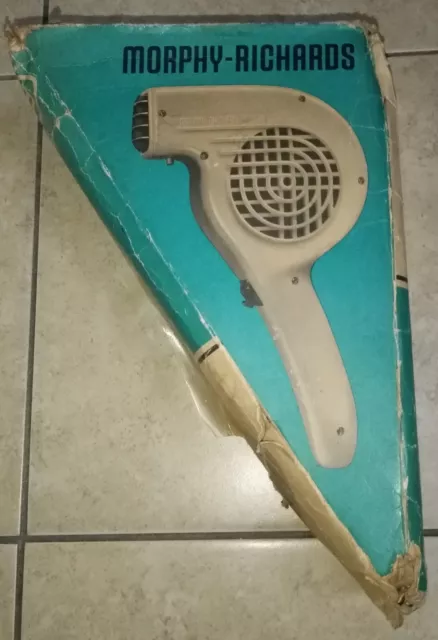 Vintage Morphy Richards Hair Dryer 1960's Not Working HDA Noiseless Ivory + Box