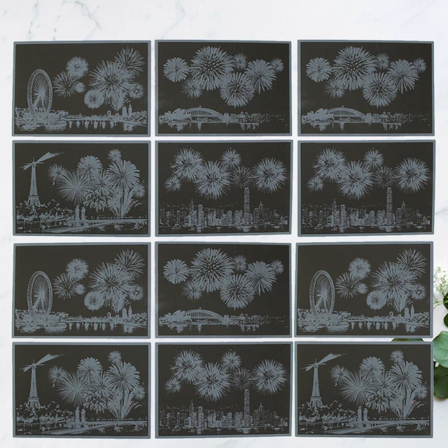12 piezas en 3 juego de cucarachas pintura hágalo usted mismo rascar papel imagen rascar papel