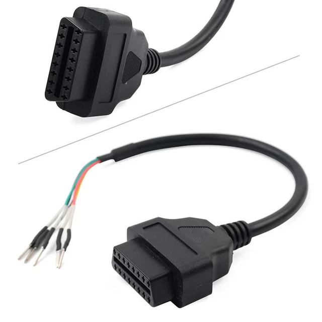 OBD2 16 Pin Female Connector Cable - K Line CAN Jumper DIY For Car Diagnostic