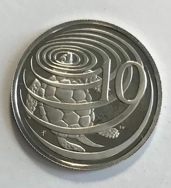 Cayman Islands 10 Cents 1979 - Green sea turtle - Proof - 4,247 minted