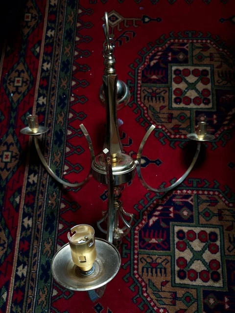 Solid brass 3 arm chandelier light fitting