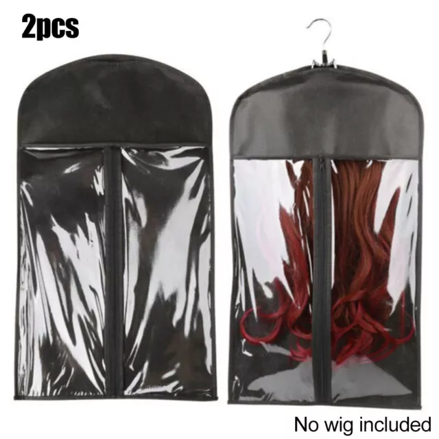 Wig Storage Bag 2Pcs 60cm X 29cm Hair Extension Home Supply Pouch Brand New