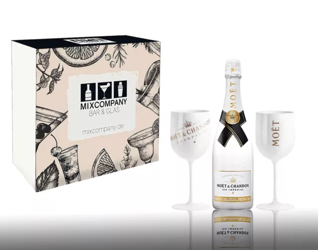 Moet Geschenkset - Moet & Chandon ICE Imperial Champagner 0,75l (12% Vol) + 2er