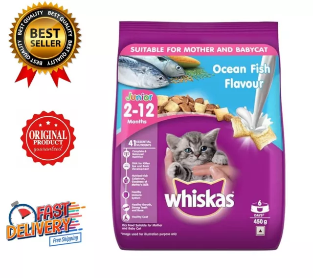 Whiskas Kitten (2-12 meses) Alimento Seco para Gatos Alimento Ocean Fish 450 g