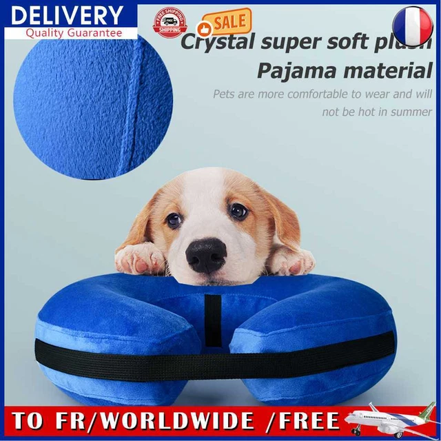 Inflatable Cat E-collar Adjustable Dog Neck Cone Recovery Pet Supplies (Blue XL)