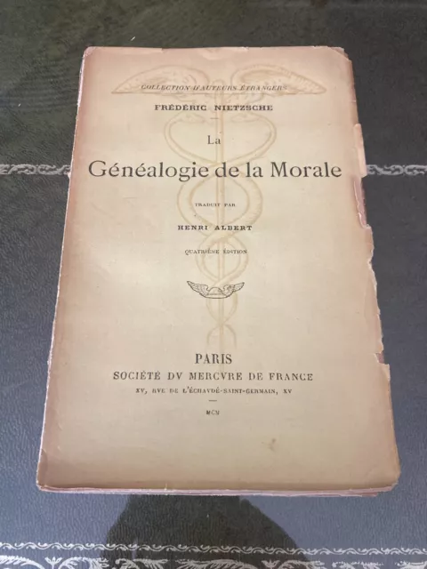 Généalogie de la morale - Frédéric Nietzsche, avec envoi du traducteur