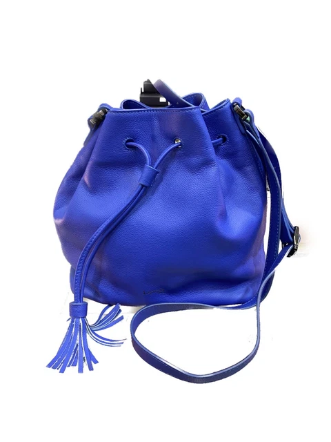LIPAULT BORSA DONNA secchiello in pelle blu tracolla con laccio sconto da 179 EUR 125 00 PicClick IT