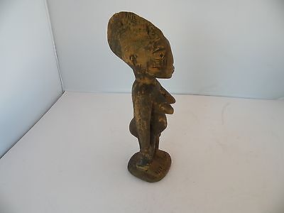 Yoruba tribe wood carving, sculpture, figure African folk art, primitive 9.75" H