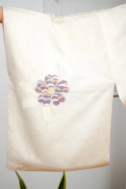 Dear Vanilla Japanese Silk Kimono Women's Robe Gown Authentic Japan Vintage Mint 5