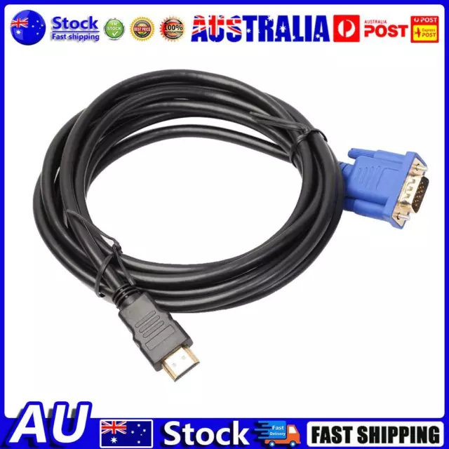 AU HDMI-compatible Gold Male To VGA HD Male 15Pin Adapter 1080P HDTV Converter C