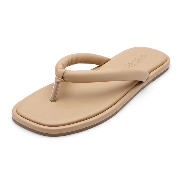 Women Summer Casual Sandals Square Toe Slip On Flip Flop Thong Sandals Size 6-10
