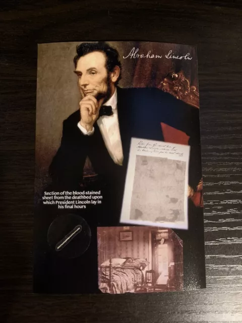 Abraham Lincoln Blood Stained Deathbed fabric Relic Piece President Museum USA