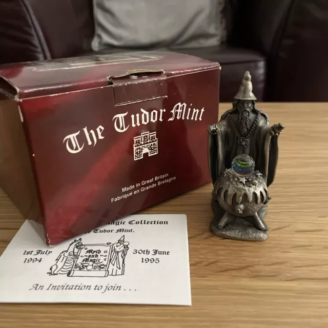 The Tudor Mint - Myth And Magic - The Cauldron Of Light - Wizard Figurine - Box