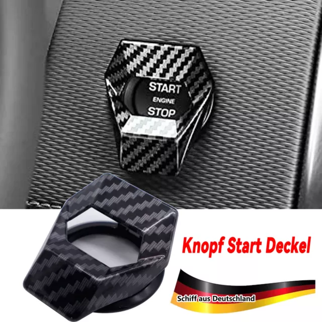 Auto Kohlefaser Startknopf Start Stop Knopf Abdeckung Kappen