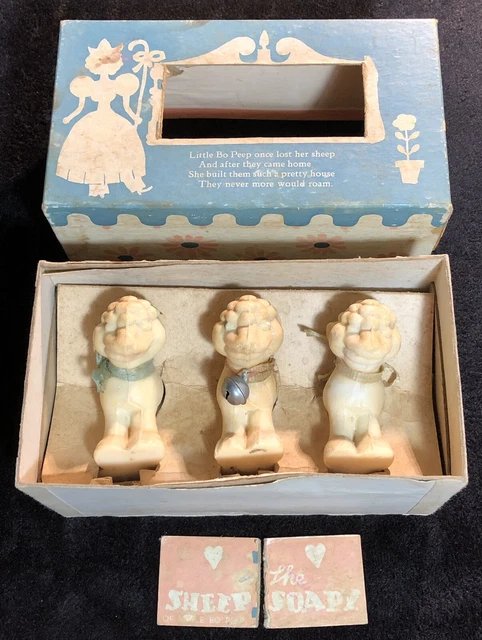Vintage 1940’s Kerk Guild Little Bo Peep SHEEP Figural SOAP Lester Gaba w/Box NR