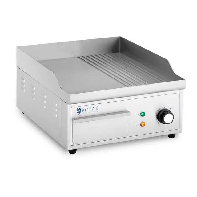 Plancha Électrique Professionnelle Plaque De Cuisson Lisse Rainurée 36x38cm 2kW