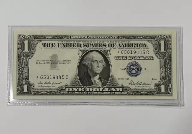 1957 STAR NOTE  $1 Dollar Silver Certificate (Blue Seal) Uncirculated