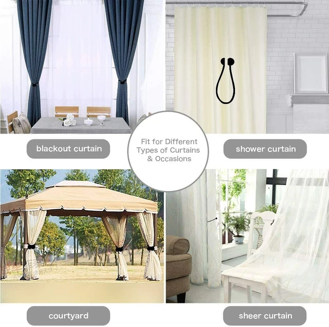 4PC Curtain Tie Backs Magnetic Ball Buckle Holder Tieback Clips Home For Window 2