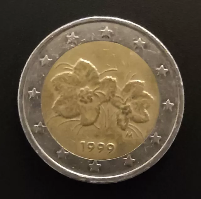 Moneda muy buscada 2 Euros. "Finlandia 1999". Error Acuñación.