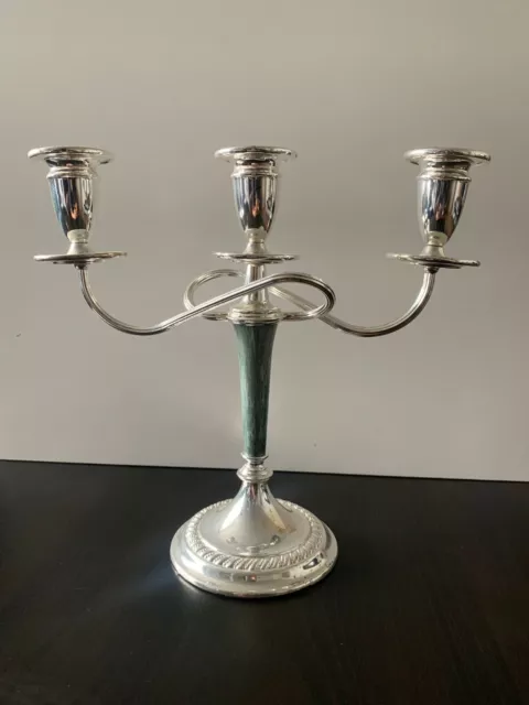 VICTORIAN  SILVER PLATED TRIPLE LARGE CANDELABRA CANDLESTICK 1935's