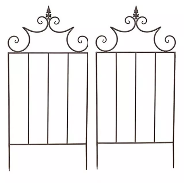 2er SET RANKGITTER METALL GARTEN DEKO RANKHILFE GITTER ZAUN SPITZE NEU