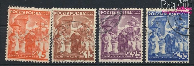 Briefmarken Polnische Post Danzig 1938 Mi 34-37 gestempelt (9975605