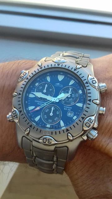 LOTUS CHRONOGRAPH 9704 TITANIUM WATCH VINTAGE QUARTZ MONTRE UHR