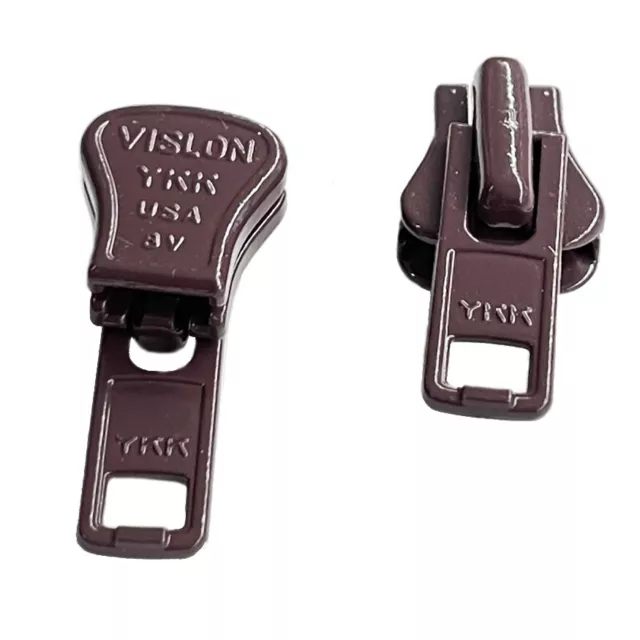 YKK ORIGINAL SLIDERS #8 Vislon for Plastic Jacket Zipper Pull 2/Pack Made in USA
