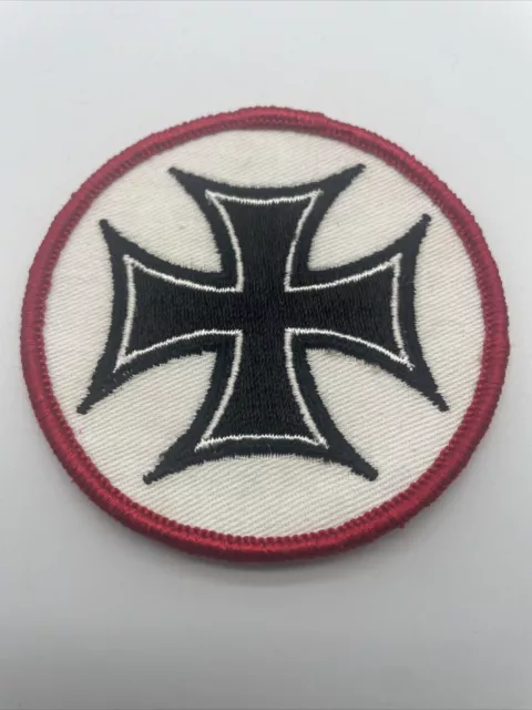 Iron Cross Vintage Patch NOS Motorcycle Biker Chopper 70s Rat Hot Rod Hat Jacket