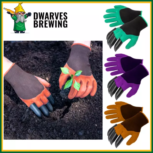 Garden Digging Gloves With ABS Claws For Digging Planting Gardening Raking