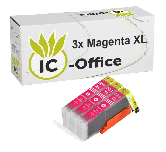 3x Druckerpatronen CLI-551 XL rot für PIXMA IP7250 MG5450 MG7150 MG6450 MX925
